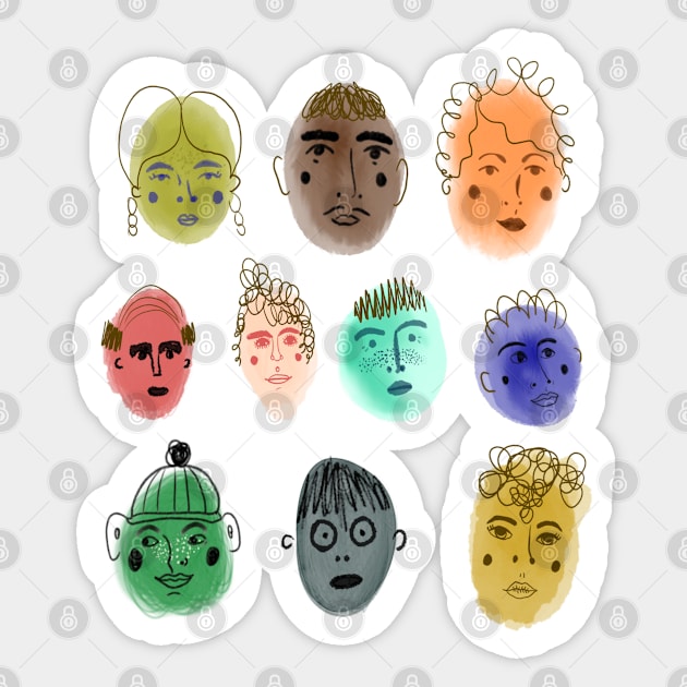 Faces Sticker by Kamaloca